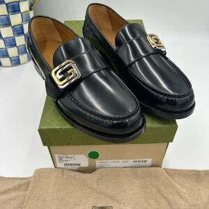 Men’s Gucci interlocking G leather loafers size 9 Fits  10 US made in Italy